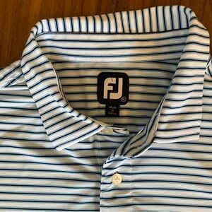 FootJoy Men's Blue Striped Polo Shirt XL